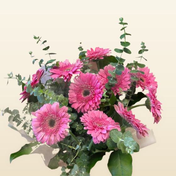 Yellow sunflower bouquet with greenery